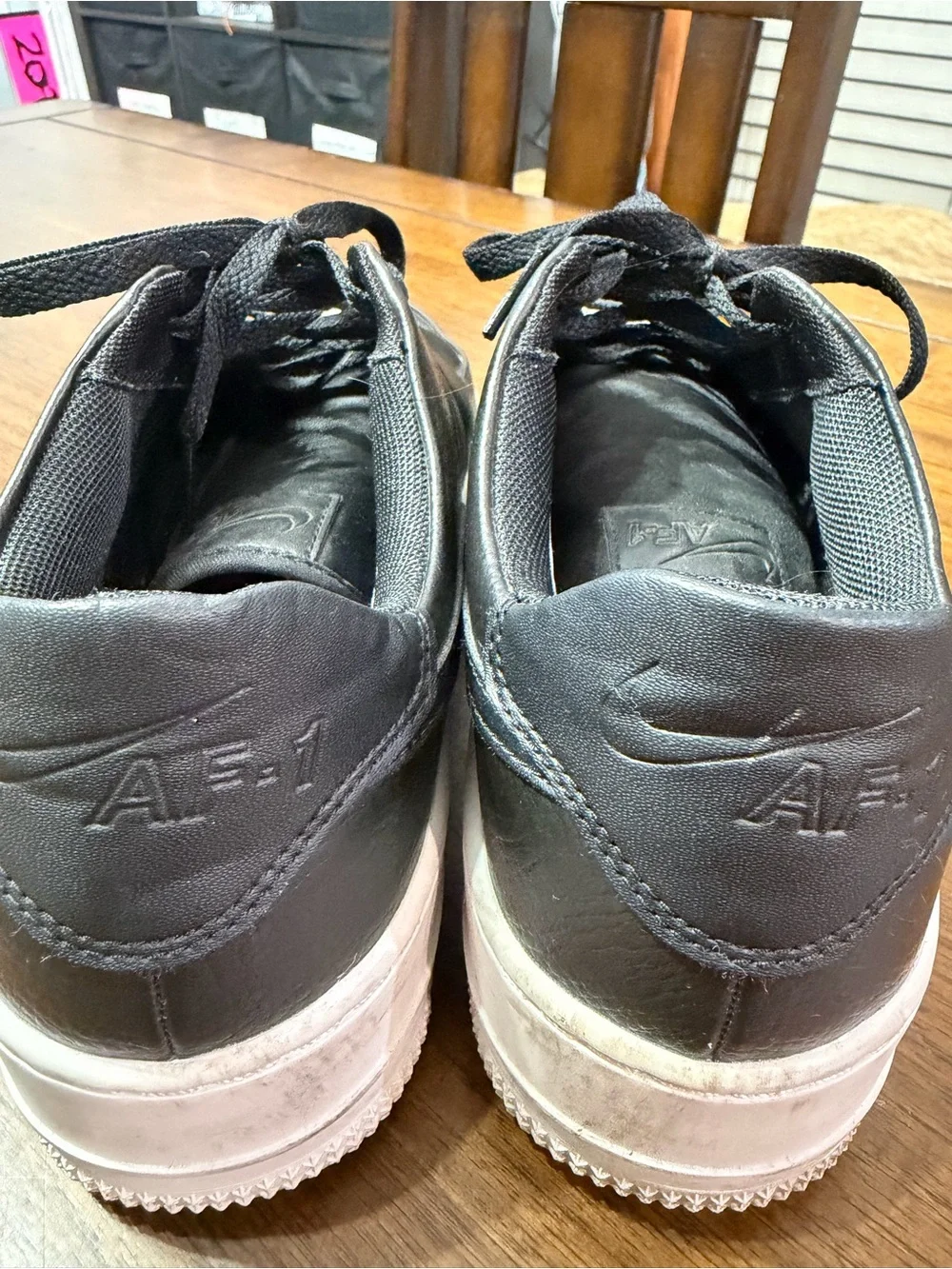 Nike Air Force 1 Platform Black Leather Sneakers